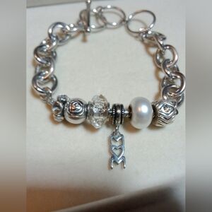 F Silver mom bracelet